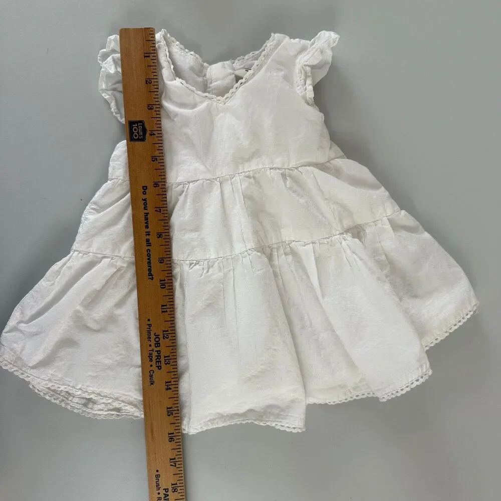 Rachel Zoe Toddler Girls White Cotton Tiered Dress Lined Size 3T